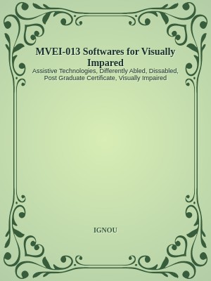 MVEI-013 Softwares for Visually Impared